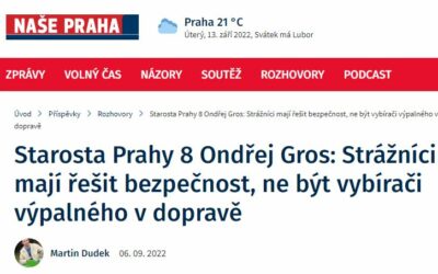 Starosta Prahy 8 Ondřej Gros: Strážníci mají řešit bezpečnost, ne být vybírači výpalného v dopravě