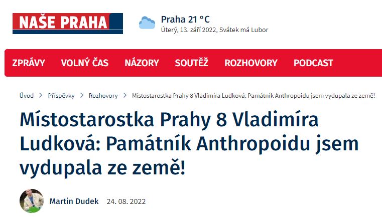 Místostarostka Prahy 8 Vladimíra Ludková: Památník Anthropoidu jsem vydupala ze země!